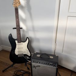 Fender Squier Electric Guitar With Amp