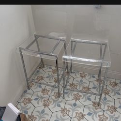 Chrome Acrylic Ghost Stools 
