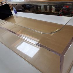 72x24x12 Heavy Duty Eurobraced Peninsula Frag Tank With External Side Overflow -  3/4" Thick Acrylic