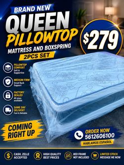 🟢NEW QUEEN PILLOWTOP SET $279