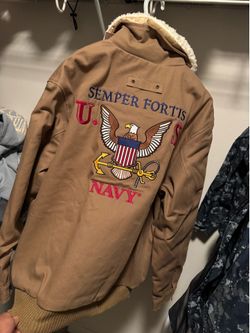 U.S. Navy “Semper Fortis” Men’s twill bomber jacket