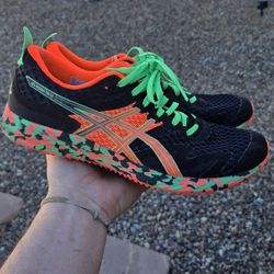 ASICS GEL-NOOSA TRI 12 BLACK/FLASH CORAL MEN'S RUNNING CASUAL SHOES Size 9.5