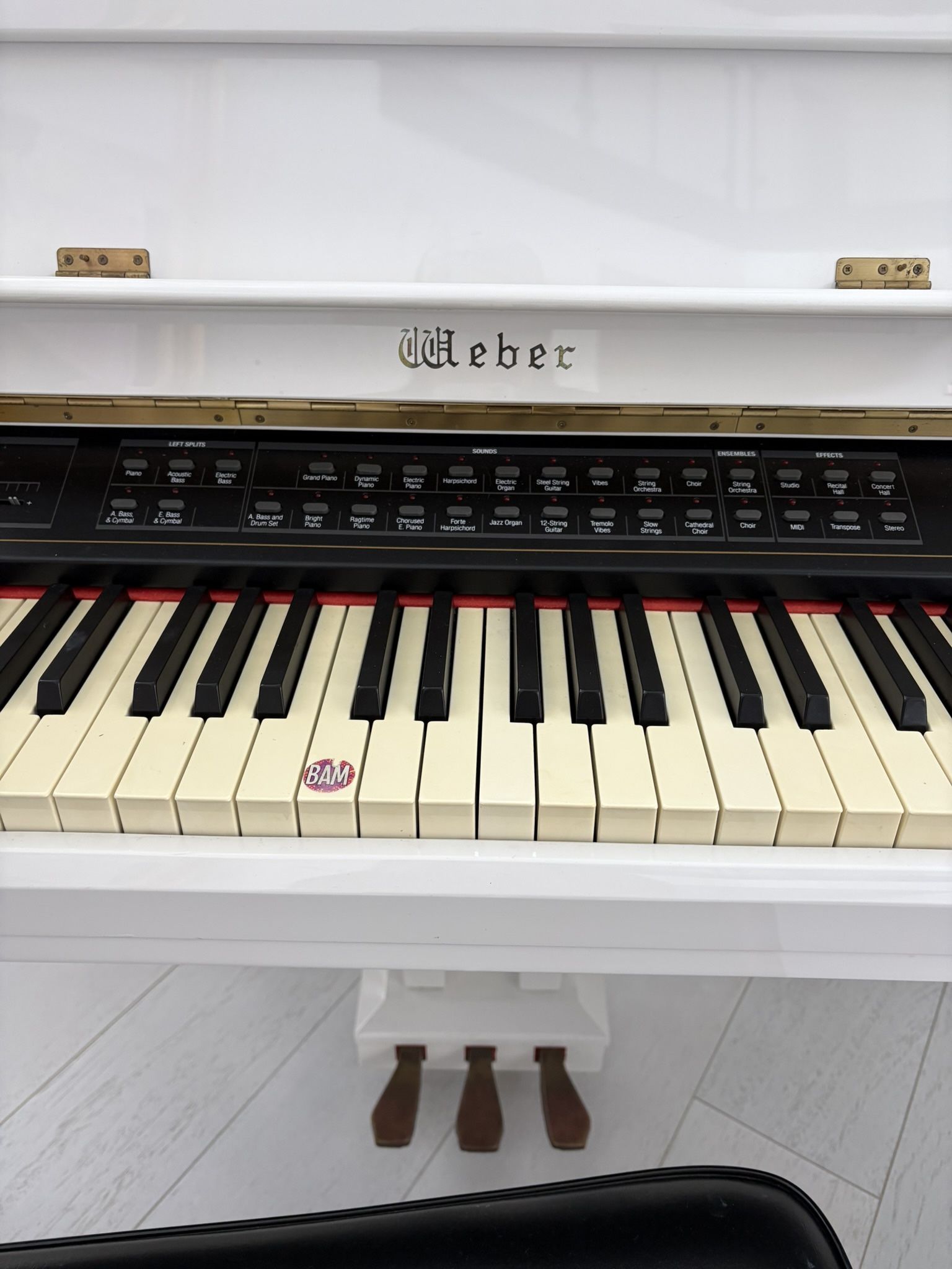 Weber Grand Piano Electric White With Bench