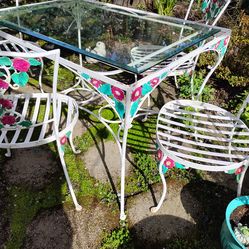 Wrought iron outdoor table