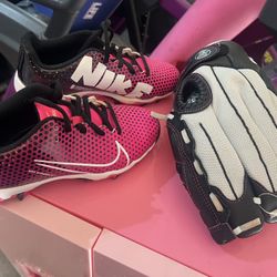 Softball Cleats & Glove 