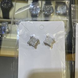 Moissanite silver earrings