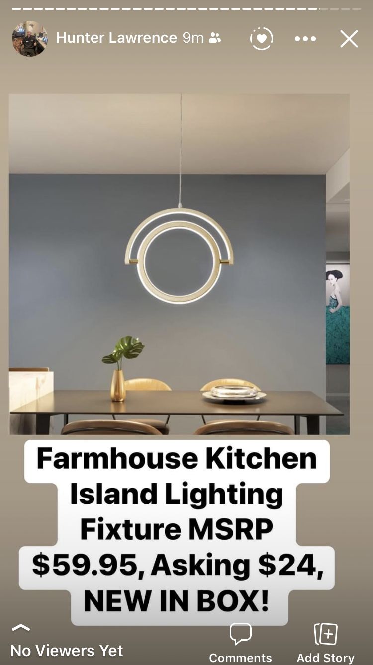 Farmhouse Kitchen Island Lighting Fixture - NEW IN BOX!