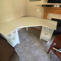 Large White Corner Desk 