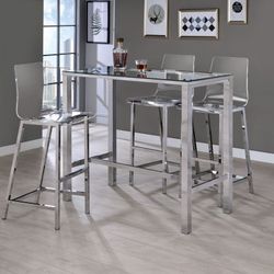 Clear and a Chrome Bar Height Table ONLY $299! Lowest Prices Ever!