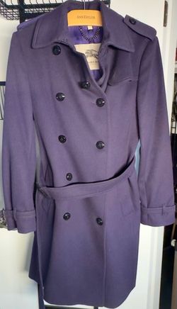 Burberry London Wool Cashmere Double-Breasted Coat — Purple / ITA 42 (US 8)