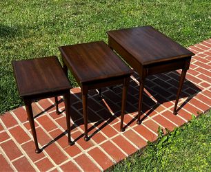 Wooden nesting tables