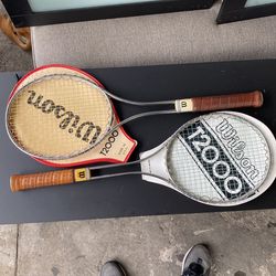 Antique tennis rackets