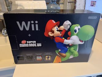 Nintendo Wii Black console + Super Mario Bros Holiday Bundle
