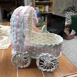 Wicker Baby Carriage