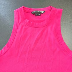 Veronica Beard hot pink ribbed racerback tank top Size small cottonblend muscle