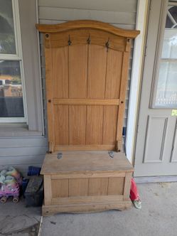 Wooden Entryway Hall Tree with Storage Bench