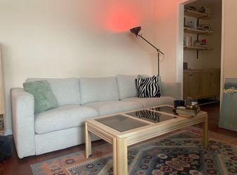 Beige Cream Couch Mid Century IKEA Finnala