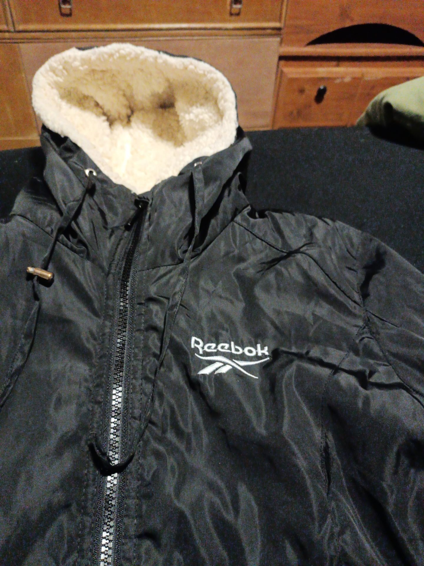 Reebok spring black & white jacket size small, In Excellent lightly ...
