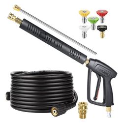 Pressure Washer Gun and Hose Kit, Swivel Quick Connector & M22-14mm Fitting Replacement