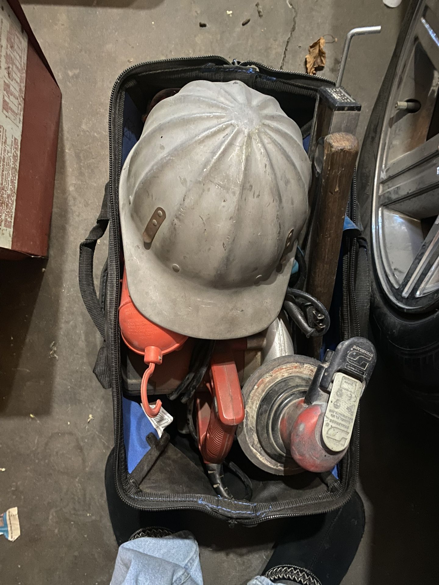 Bag Of Tools And Compressor 