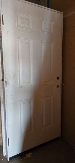 36 in. x 80 in. 6-Panel Right-Hand/Inswing Primed Fiberglass Prehung Front Door 4.5 Jam