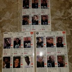 1993 Raiders Game Day Cards