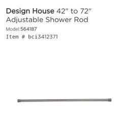 Design House 42" to 72" Adjustable Shower Rod
brushed nickel. 21 available $10 ea or all $150
