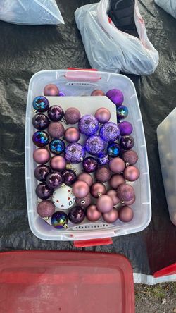 Mixed Purple Christmas Ornament Ball Set