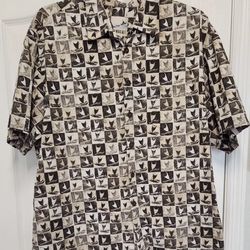Kahala Shirt Men's 2XL  Short Sleeve Button Up Hawaiian Brown 