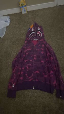 BAPE Shark Full-Zip Hoodie Purple Camo