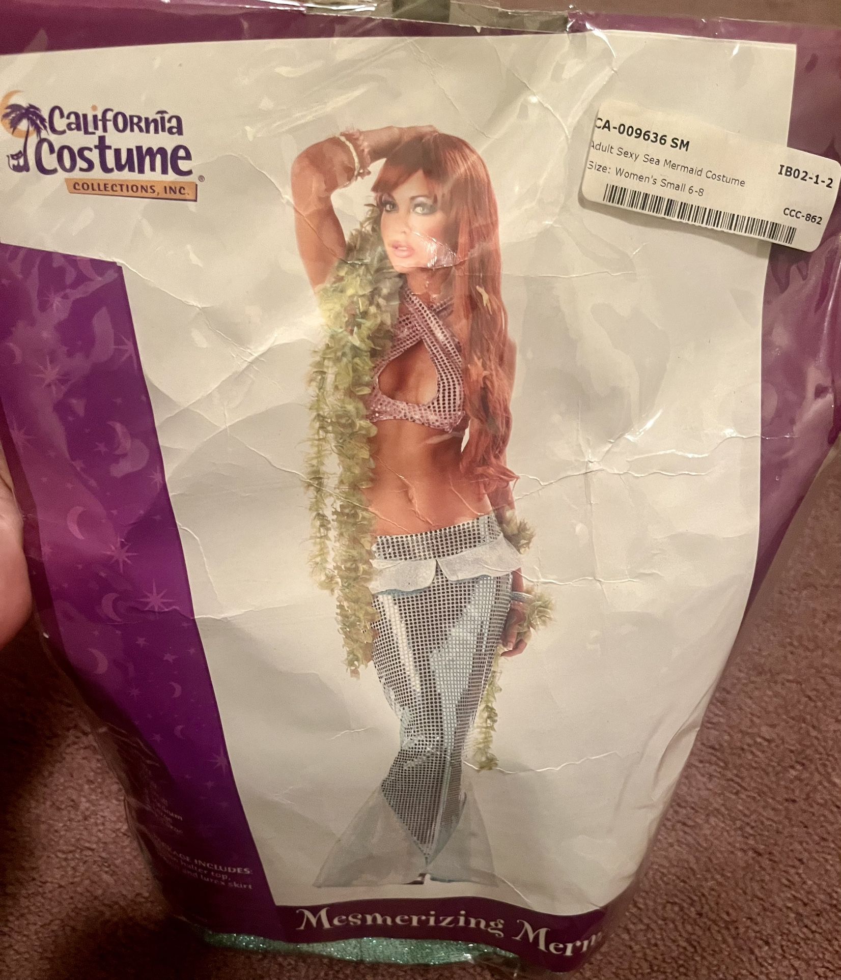 sexy mermaid costume womens size small used for haloween once