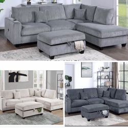 Sectional with ottoman set