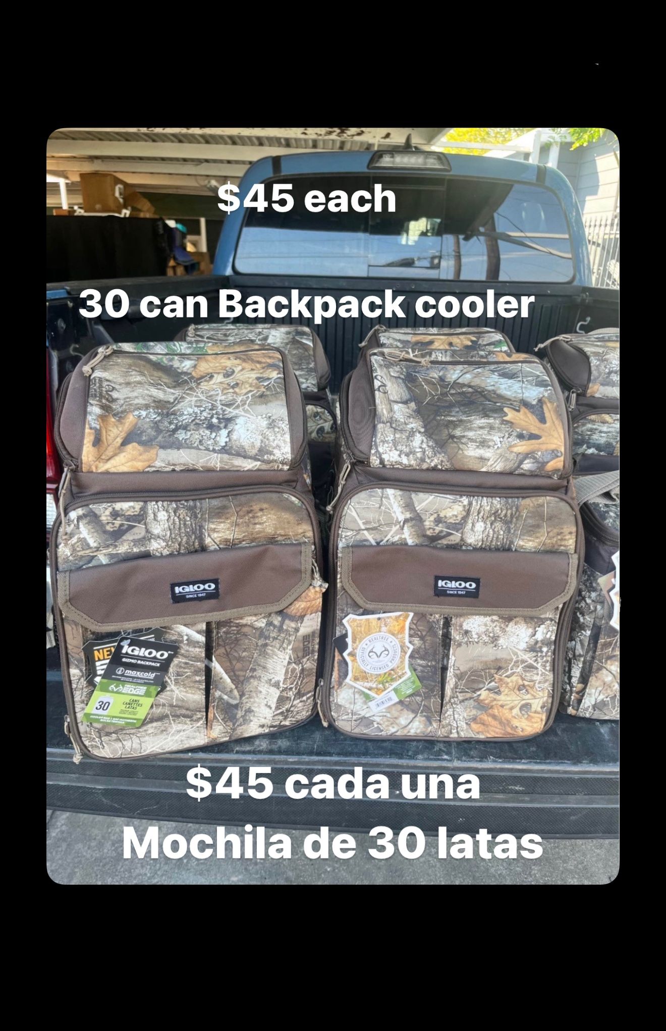 New 30 Can camo backpack Cooler