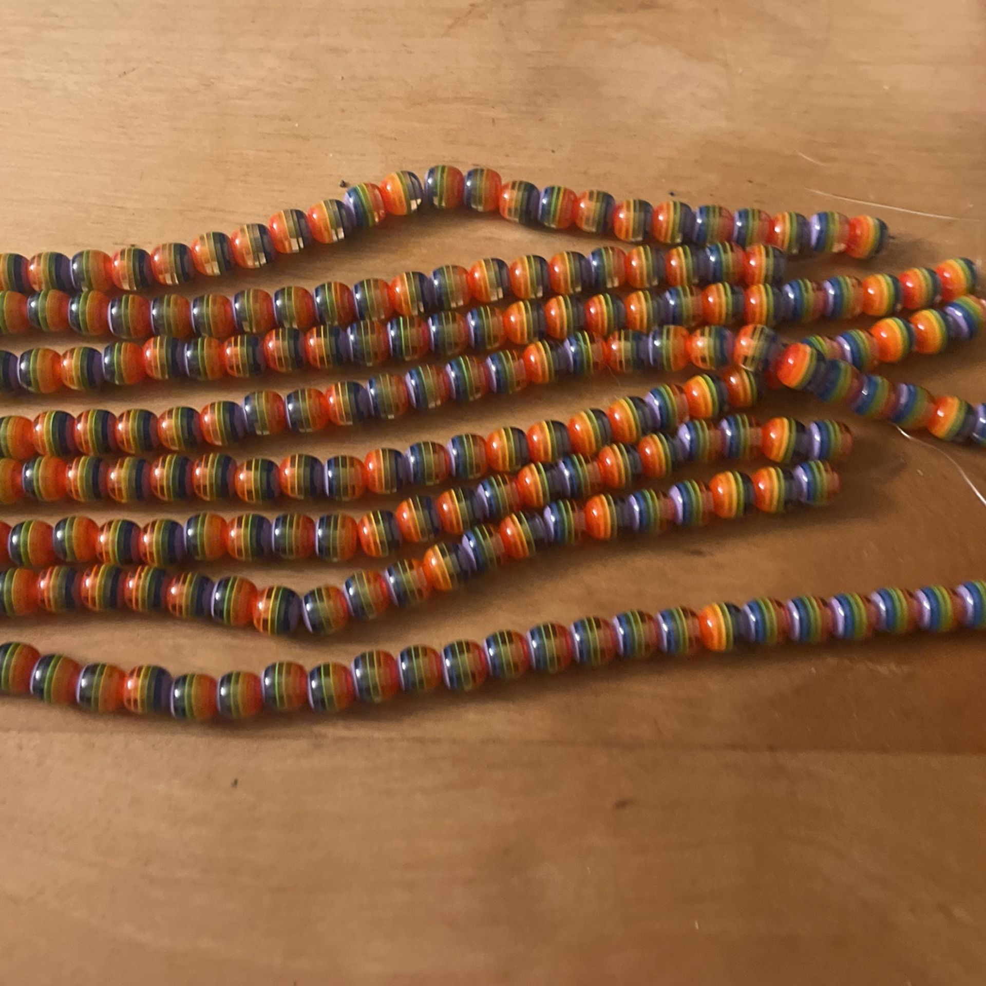Multi Colored Beads W/2 Blue Stone Beads Bracelets