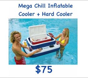 Mega Chill Inflatable Cooler + 48qt Hard Cooler