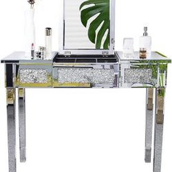 Silver glitter vanity 
