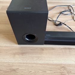 Bluetooth Sony soundbar with subwoofer.