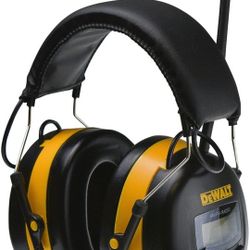 DeWalt Industrial Ear Muffs Digital AM/FM Radio NRR 25 Adjustable 8 Presets