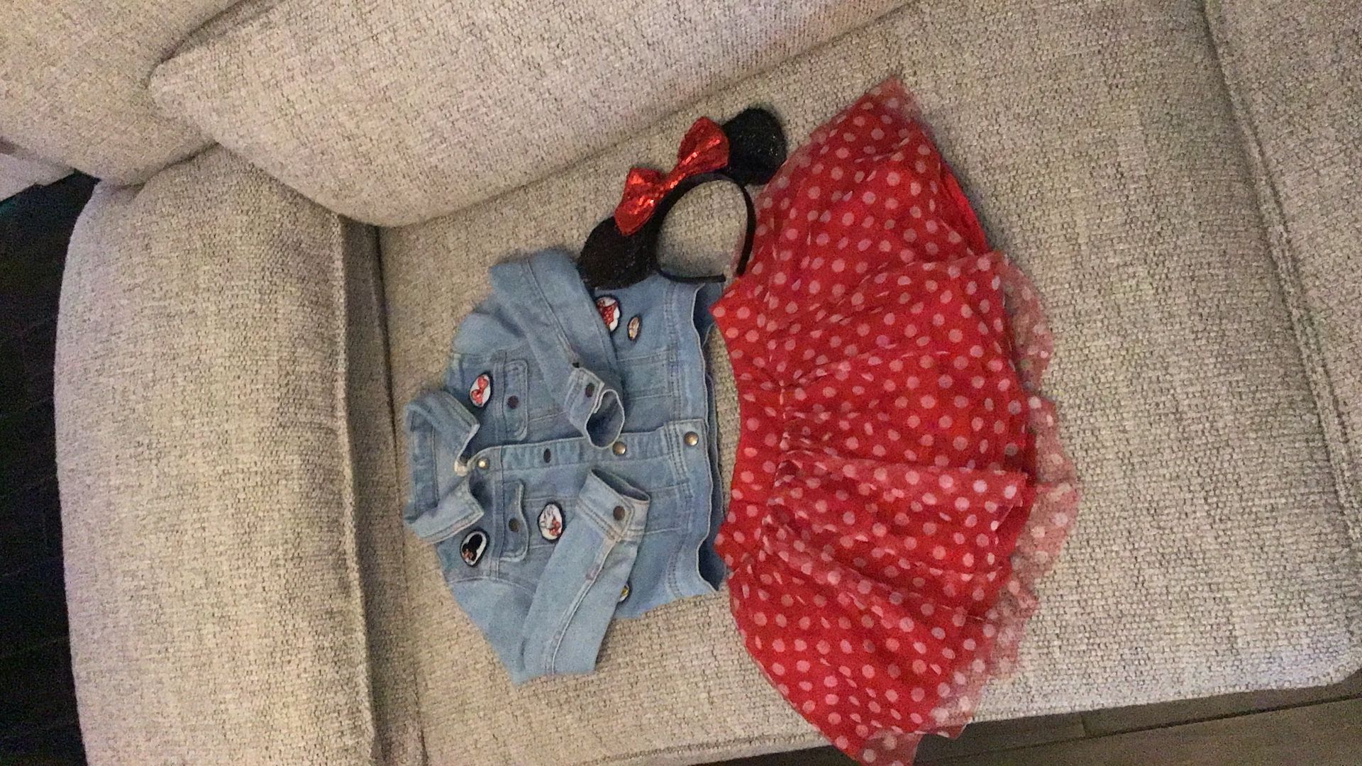 Disney Toddler Jean jacket Tutu And Minnie Mouse Ears Size 4T