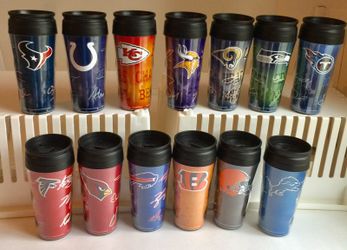 New National 🏈 football League NFL Cups Mugs bottle with Open Screw On Top Hot or Cold Beverages