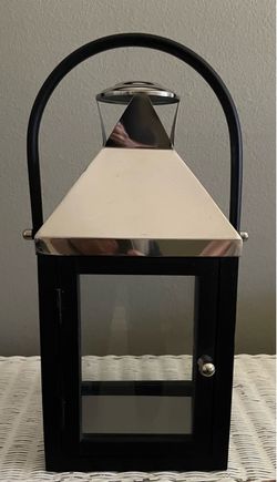 Black and Silver Decorative Candle Lantern