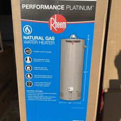 Rheem 40 Gal 40,000 BTU Natural Gas Water Heater 