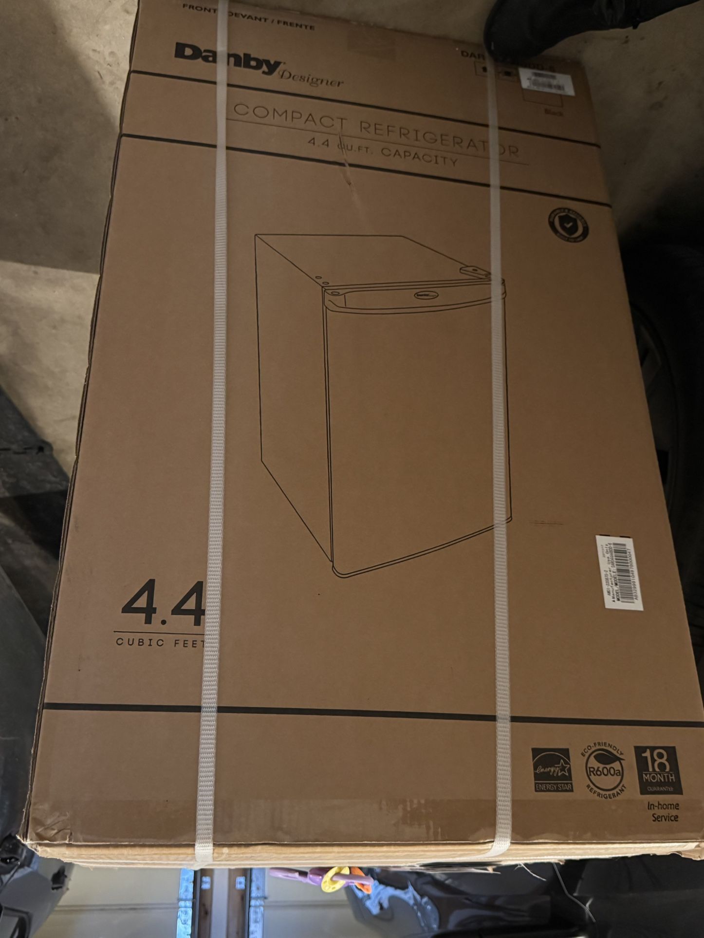 Black Danby Mini Fridge