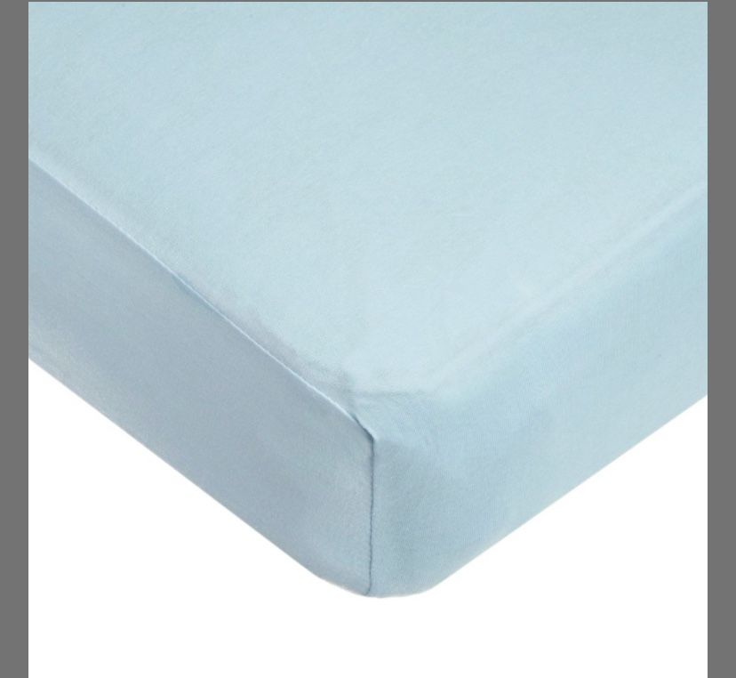 100% Natural Cotton Fitted Crib Sheet 52" X 28" - Soft, Breathable, Hypoallergenic & Gentle Toddler Bed Sheet, Blue