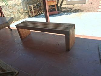 All wooden bench,18"high,15"wide,5'long