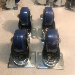 Set Of 4 Swivel Casters 2 With Breaks Dia 2 7/8 Inches By 1 Inch Wide By 4 1/4 Inch High New 10 Dollars