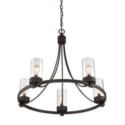 Versatile Light Shaded Wheel Chandelier
