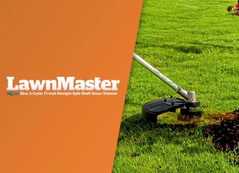 LawnMaster No-Pull Gas String Trimmer 25cc 2-Cycle 17-Inch Split Shaft