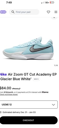 Nike Air Zoom GT Cut Academy EP 'Glacier Blue White' Sz 12
