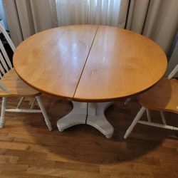 Free Farm House Table And 3 Chairs 